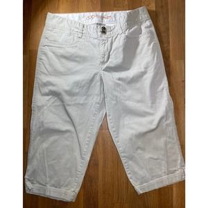 DOCKERS Womens Khaki Tan Capris Size 4 Flat Front With Pockets WPL423